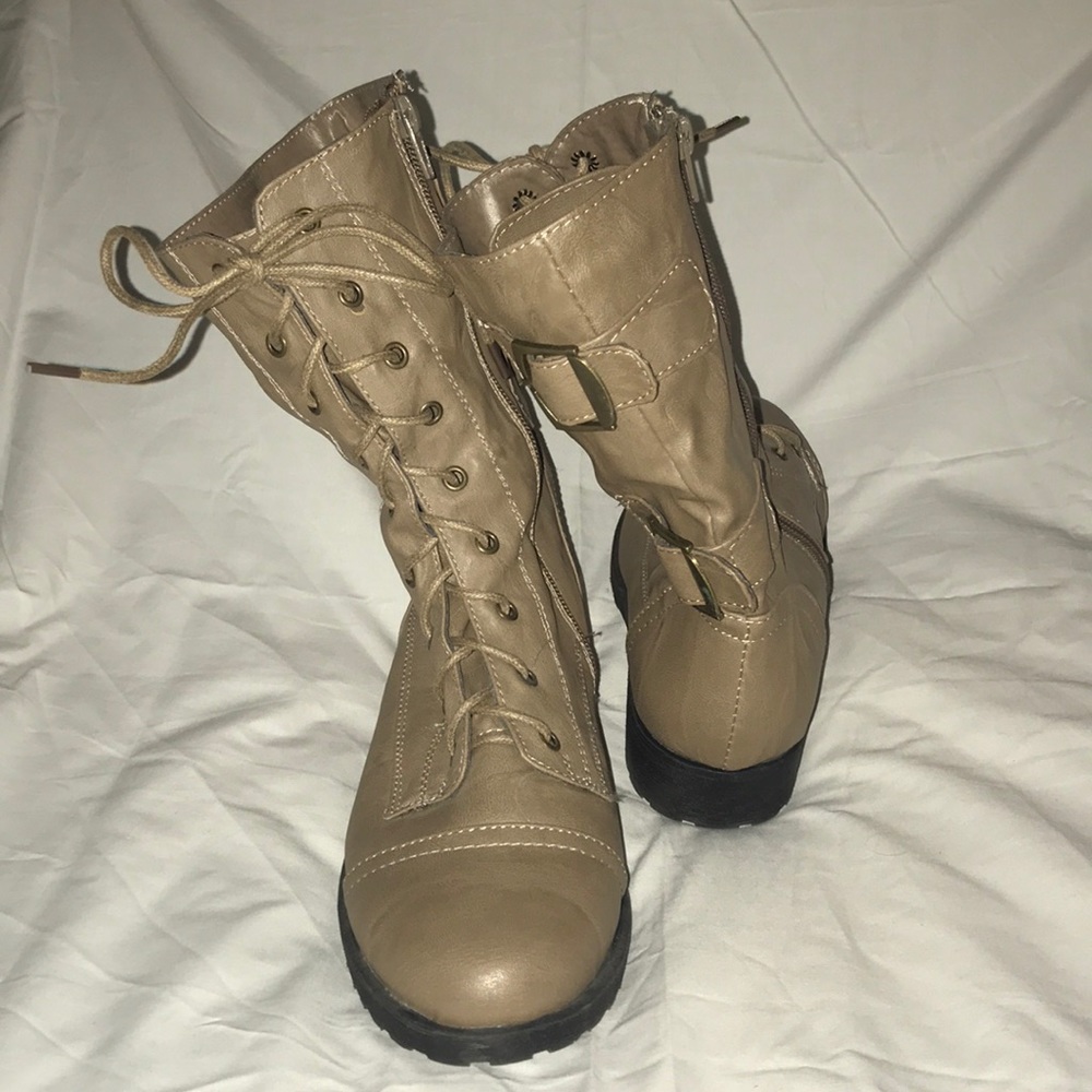 Mandees beige combat-like boots (6)